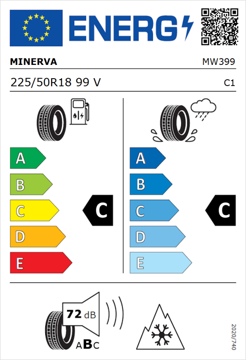 Tyre Label for Minerva Frostrack HP 225/50R18 99V
